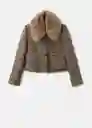 Chaqueta Pelete Marrón Talla XS Mujer Mango