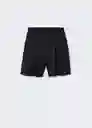 Bermuda Paco Negro Talla M Mujer Mango