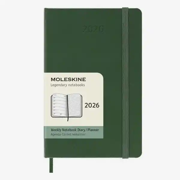 Moleskine Agenda Semanal Verde Pequeña Hc 2026