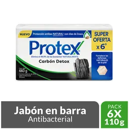 Protex Jabon Barra Carbon Detox Sixp660 Gr