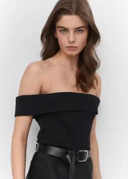 Camiseta Berta-H Negro Talla S Mujer Mango