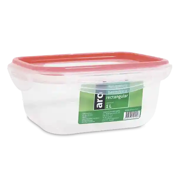 Aro Recipiente Hermético Rectangular Media 1 L No. 2