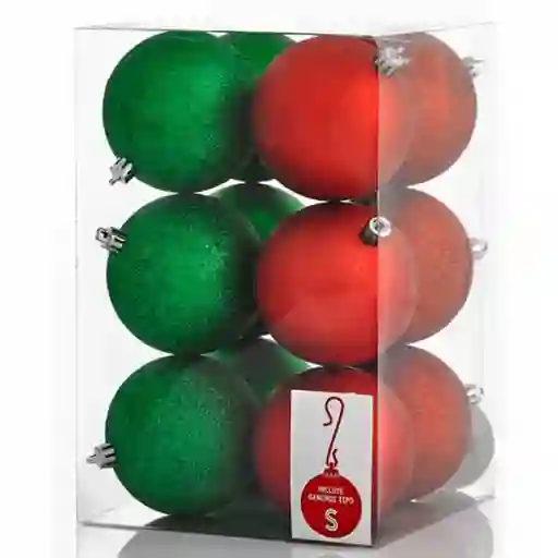 Cotidiana Set Esferas Red Green 8 cm Nav2
