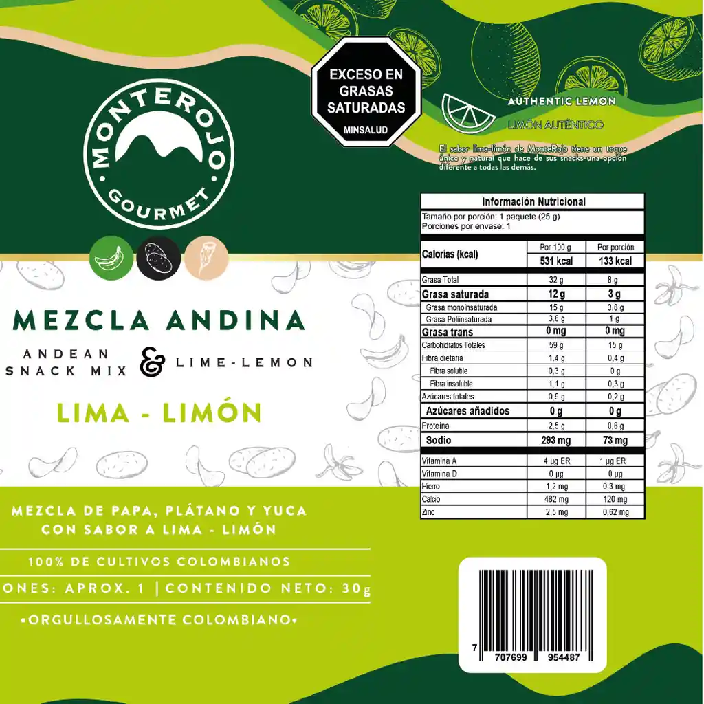 Mezcla Andina Lima Limón 30gr MonteRojo Gourmet