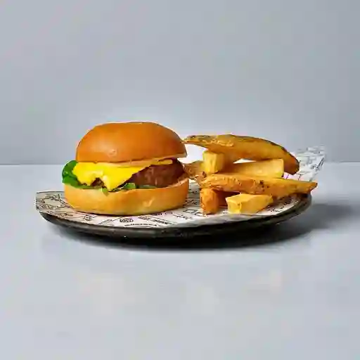 Cheese Burger + Papas