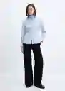 Camisa Sofía Celeste Talla XS Mujer Mango