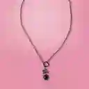 Collar Con Dije de Corazón y Moño Serie Dark Miniso