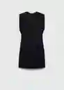 Vestido Cara Negro Talla 24 Mujer Mango