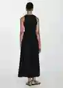 Vestido Valvi Negro Talla M Mujer Mango