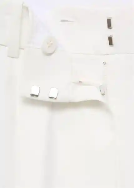 Pantalón Ramen Blanco Talla 38 Mujer Mango