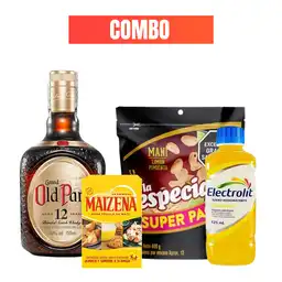 Combo Old Parr 12 Años + Maizena + Maní Cervecero + Electrolit