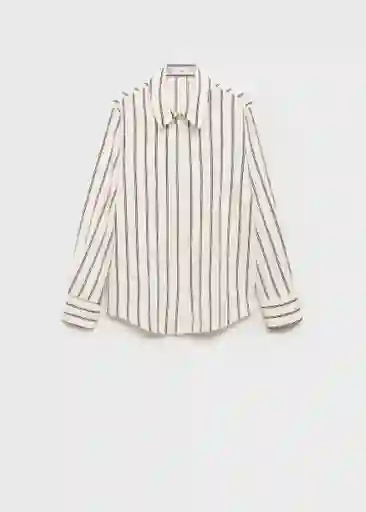 Camisa Basic Crudo Talla M Mujer Mango