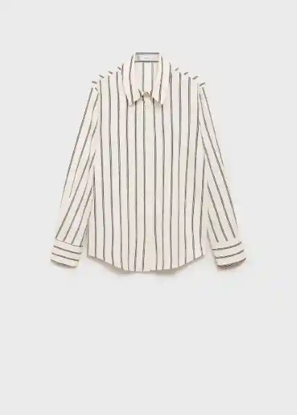 Camisa Basic Crudo Talla M Mujer Mango