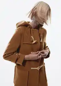 Abrigo Duffle Camel Talla S Mujer Mango