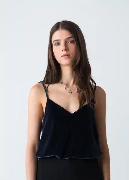 Camisa Cyrus Azul Pacífico Medio Talla S Mujer 513G376 Naf Naf