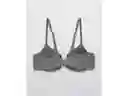 American Eagle Brasier Aerie Real Sunnie Flores Gris Cáscara 34D