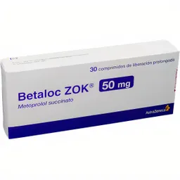 Metoprolol Satrazeneca Betaloc Zok 50Mg X 30 Tabletas Metoprolol