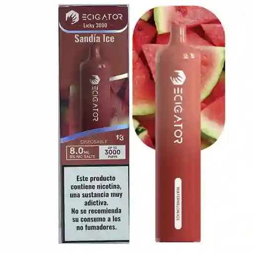 Ecigator Vapeador Sandía Ice 3000 Puffs 5%