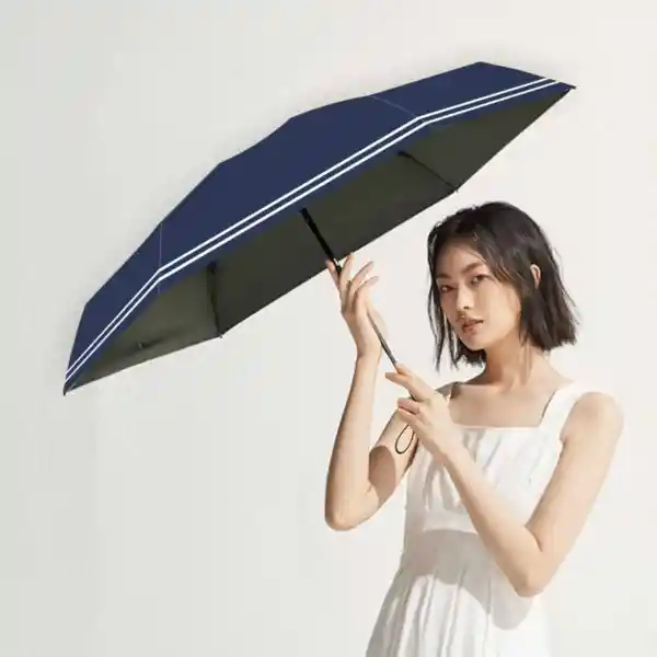 Paraguas de Sol de la Serie de Rayas Azul Marino Miniso