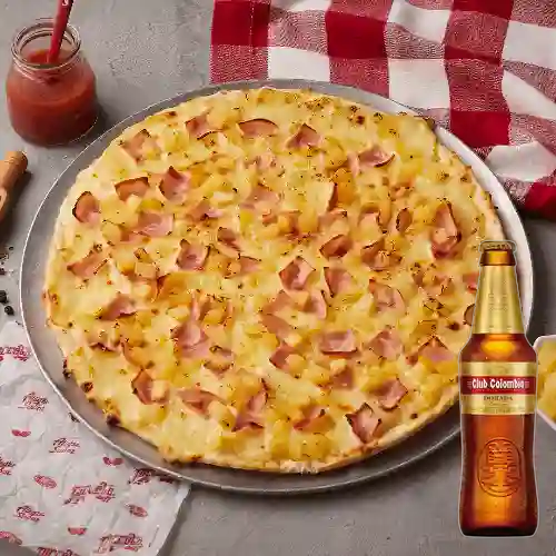 Combo Pizza Hawaiana Piccolo + Club Col. Dorada 330ml