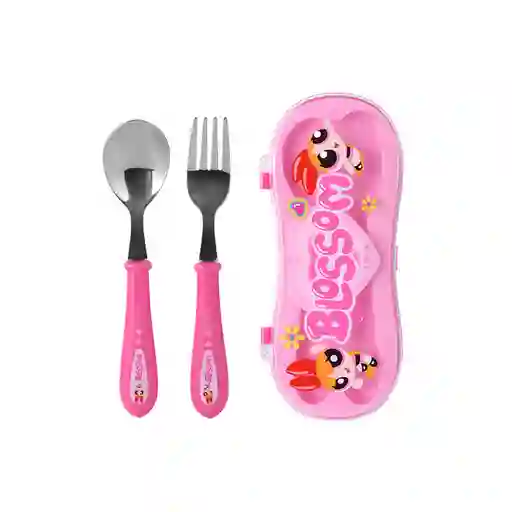 Juego de Cubiertos Las Chicas Superpoderosas Rosa Miniso