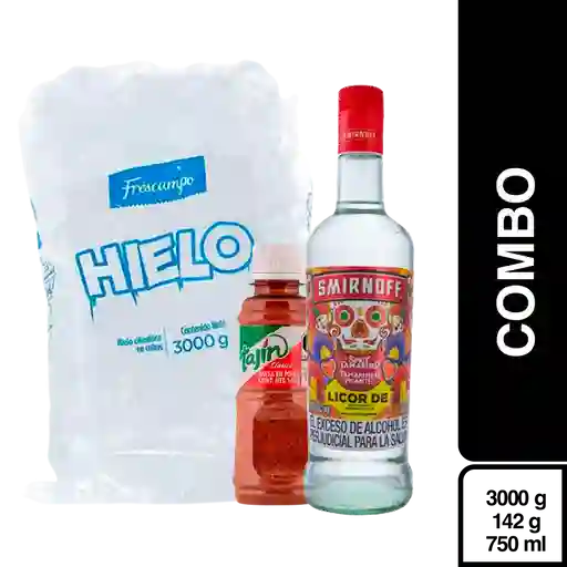 Combo Smirnoff Spicy Tamarindo + Tajín Clásica Chile + Hielo