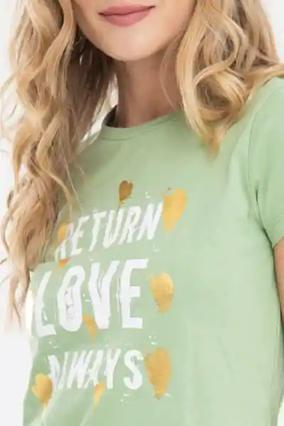 Ragged Camiseta Love Foil Color Verde Medio Talla L