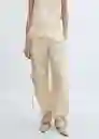 Pantalón Cargo Crudo Talla L Mujer Mango