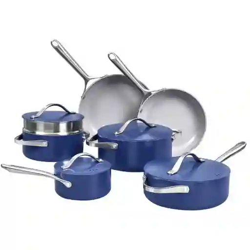 Set Batería de Cocina Antiadherente de Cerámica Azul