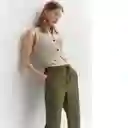 Pantalón Fluido Khaki Talla 18 Mujer Mango