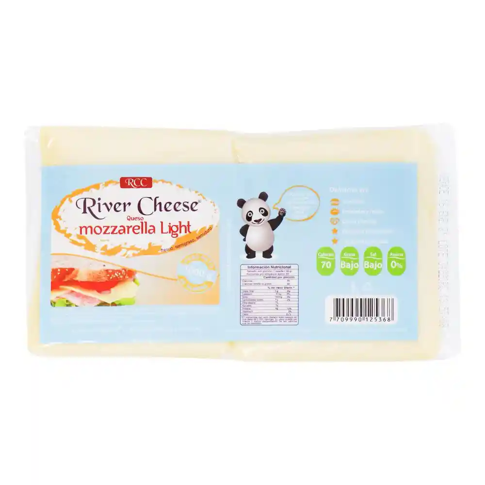 River Cheese Queso Mozarella Light Tajado1000 Gr