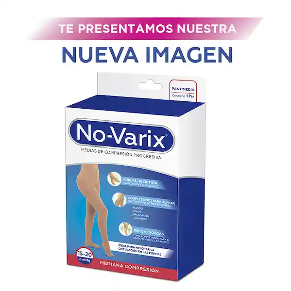 No-Varix Pantimedia Puntera Abierta 15-20 mm/hg Vison XL