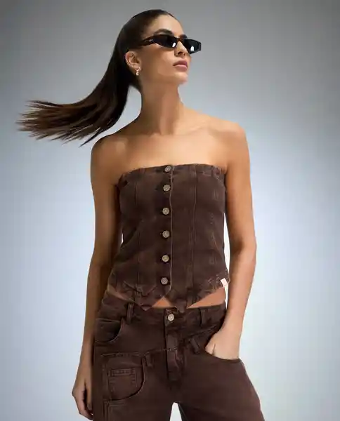 Camisa Mujer Café Talla L 612G084_CAF171321
