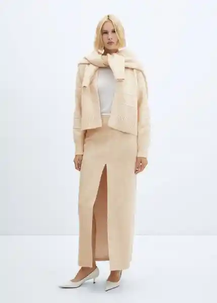 Cárdigan Osito Beige Talla XL Mujer Mango