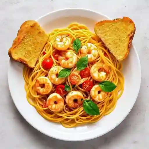 Pasta con camarones