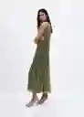 Vestido Amira-A Khaki Talla L Mujer Mango