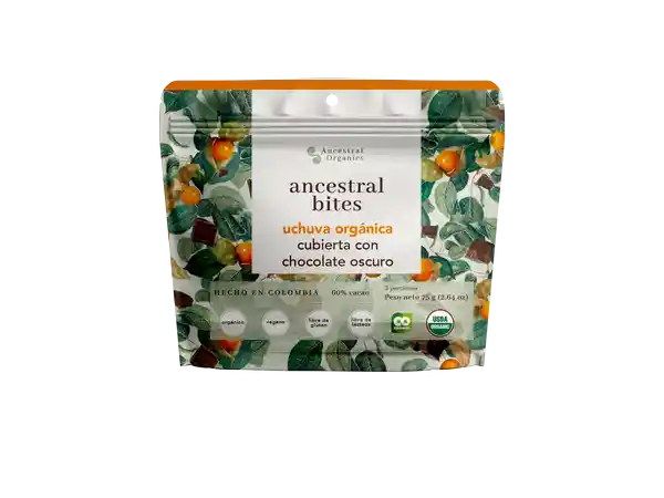 Ancestral Organics Chocolate Bites Uchuva Cubierta Con Cacao 60%