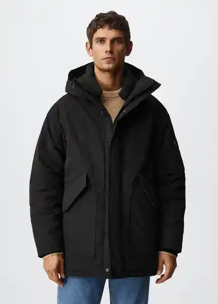 Parka Kyoto Negro Talla Xxl Hombre Mango