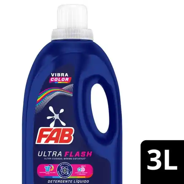 Fab Detergente Líquido Ultra Flash Color 3 L