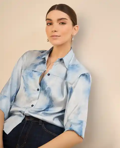 Camisa Azul Suave Claro Talla XL 412G010 Esprit