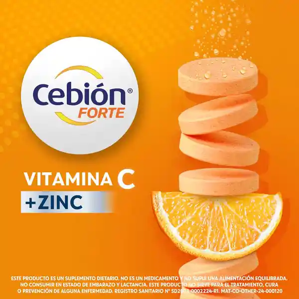 Cebión Forte tabletas Efervescentes de Vitamina C + Zinc con 20 unidades