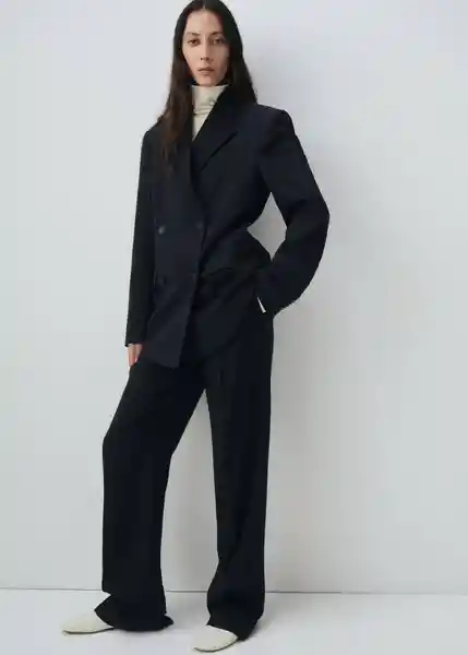 Blazer Americana Varsovia Navy Talla M Mujer Mango