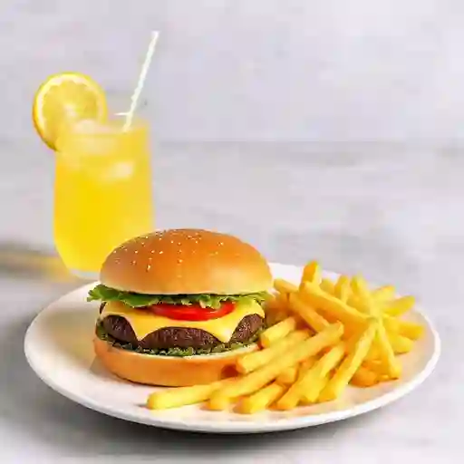 Hamburguesa + Papa + Bebida