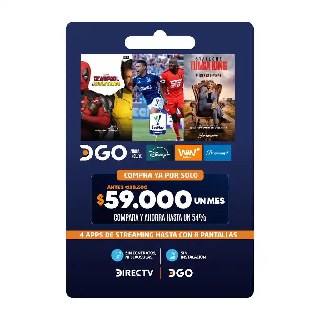 Tarjeta Directv go $59.000