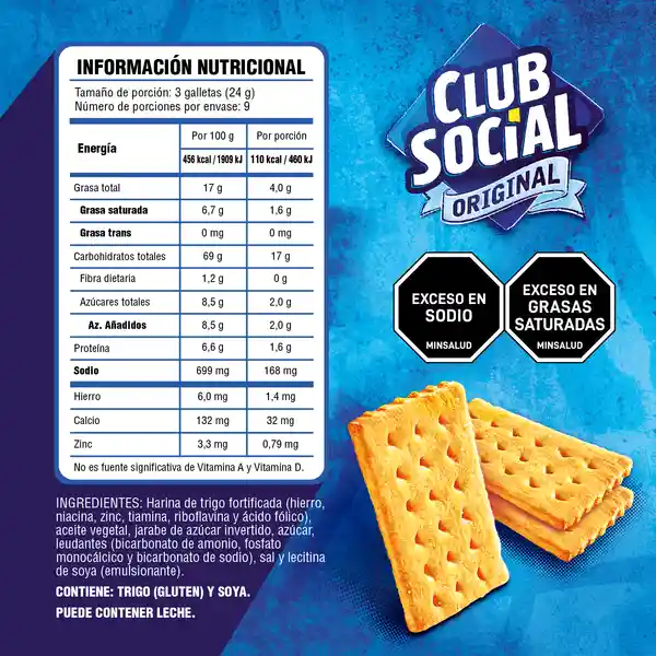 Galletas Saladas Club Social 9Pack Original 216G