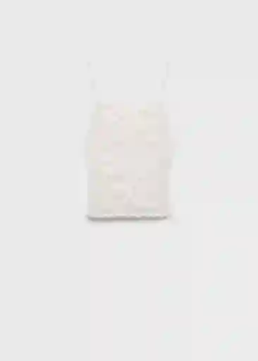 Top Floreta Offwhite Talla M Mujer Mango