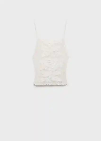 Top Floreta Offwhite Talla M Mujer Mango
