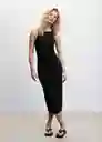 Vestido Sprio4 Negro Talla 26 Mujer Mango