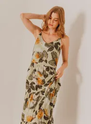 Vestido Manga Sisa Mujer L - Flores