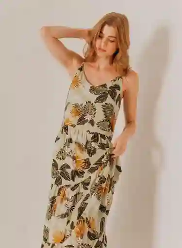 Vestido Manga Sisa Mujer L - Flores